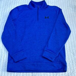 Under Armour Fleece Twist 1/4 Zip Pullover Blue Mens Medium